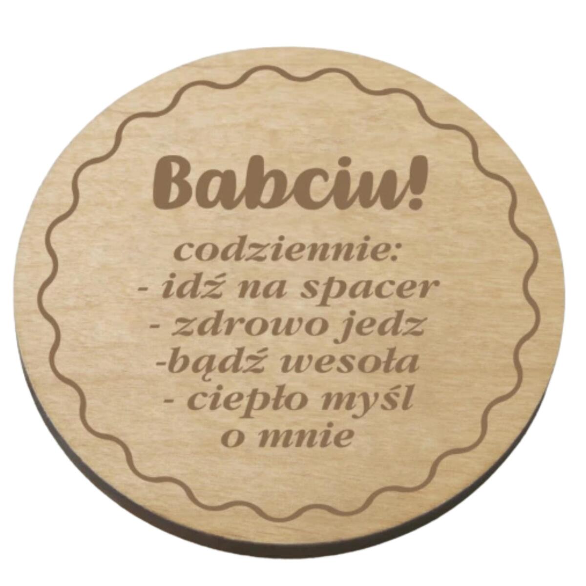 Drewniana podstawka pod kubek prezent na Dzień Babci 42759