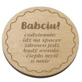 Drewniana podstawka pod kubek prezent na Dzień Babci 42759 - miniaturka 1