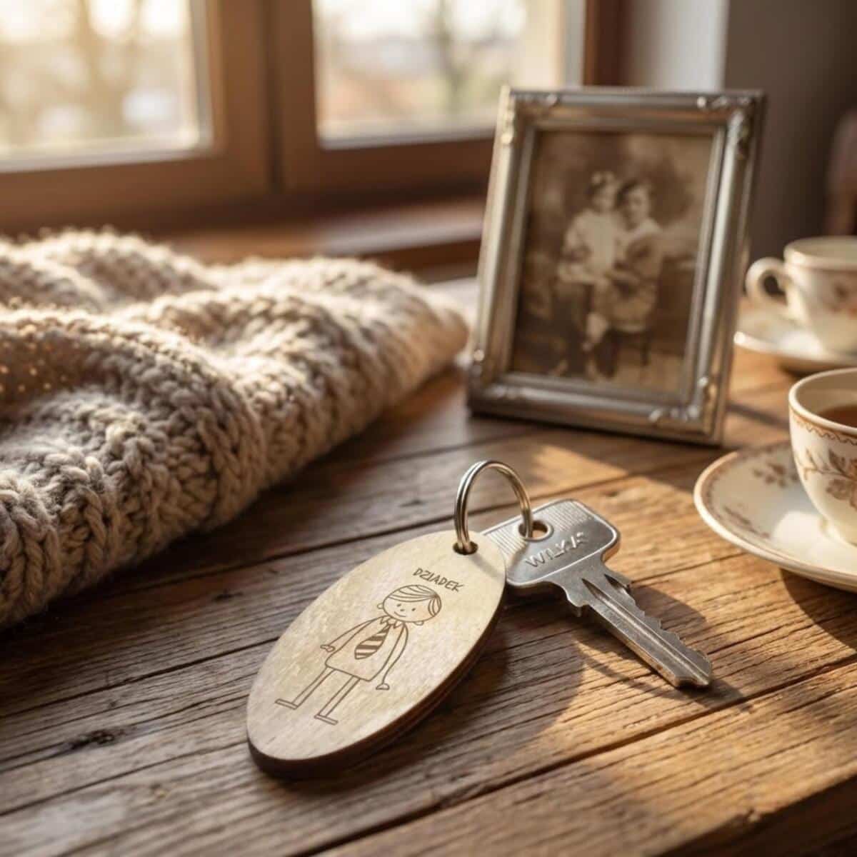 Drewniane breloki z dedykacją prezent na Dzień dziadka 42782 - zdjęcie 2