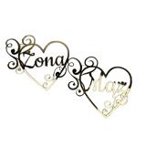 Złote lustrzane serca z napisem Mąż i Żona - dekoracja na ślub, wesele, sesję zdjęciową, rocznicę ślubu 26023 - miniaturka 1