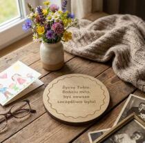 Drewniana podstawka pod szklankę, kubek prezent na Dzień Babci 42748 - miniaturka 2