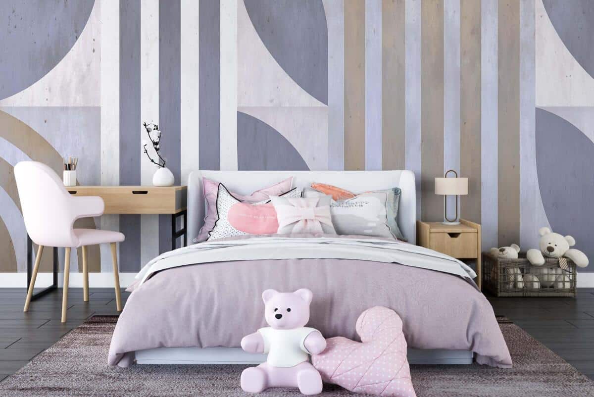 Designerska Fototapeta na ścianę- Pasy i kształty w szarościach i beżu 64262 - zdjęcie 2