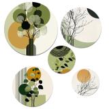 Zestaw Okrągłych Obrazów- Abstrakcja i Natura w stylu Japandi 43122 - miniaturka 1