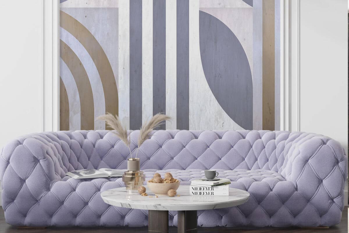 Designerska Fototapeta na ścianę- Pasy i kształty w szarościach i beżu 64262 - zdjęcie 3