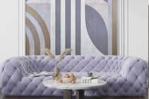 Designerska Fototapeta na ścianę- Pasy i kształty w szarościach i beżu 64262 - miniaturka 3