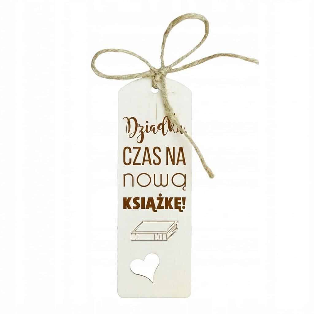 Drewniana zakładka do książki z grawerem, prezent Dzień Dziadka 12