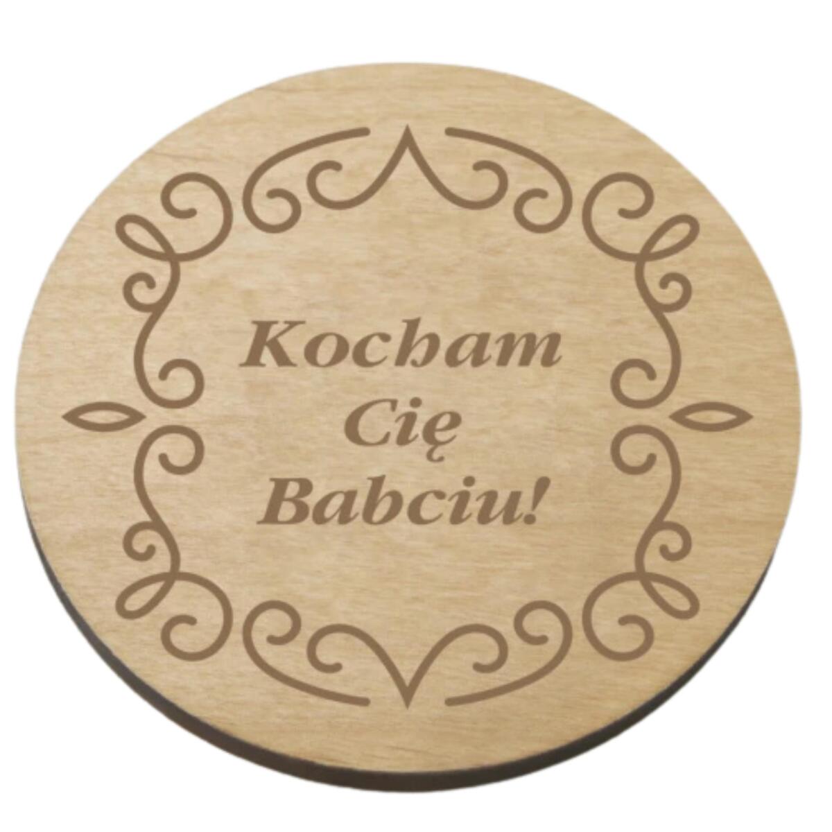 Drewniana podstawka pod szklankę, kubek prezent na Dzień Babci 42752