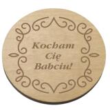 Drewniana podstawka pod szklankę, kubek prezent na Dzień Babci 42752 - miniaturka 1