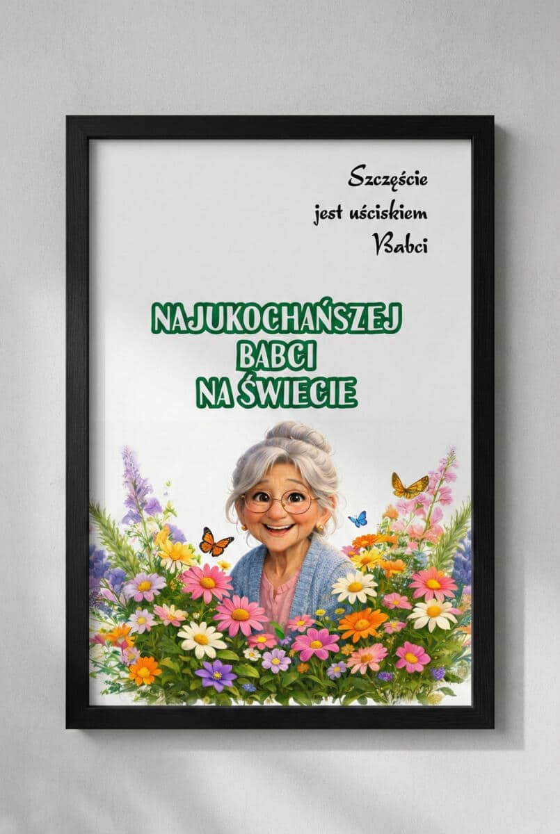 Plakat na prezent dla Babci | Kartka na Dzień Babci- Najukochańszej Babci na świecie 82361 - zdjęcie 3