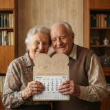 Drewniana, grawerowana zawieszka z kalendarzem, prezent na Dzień Babci, Dzień Dziadka 65608 - miniaturka 2