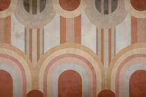 Fototapeta Geometryczna- beż i terakota | Tapeta Retro do biura i salonu 64260 - miniaturka 5