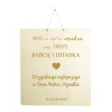 Drewniana, grawerowana zawieszka, prezent Dzień Babci, Dzień Dziadka duża - miniaturka 1