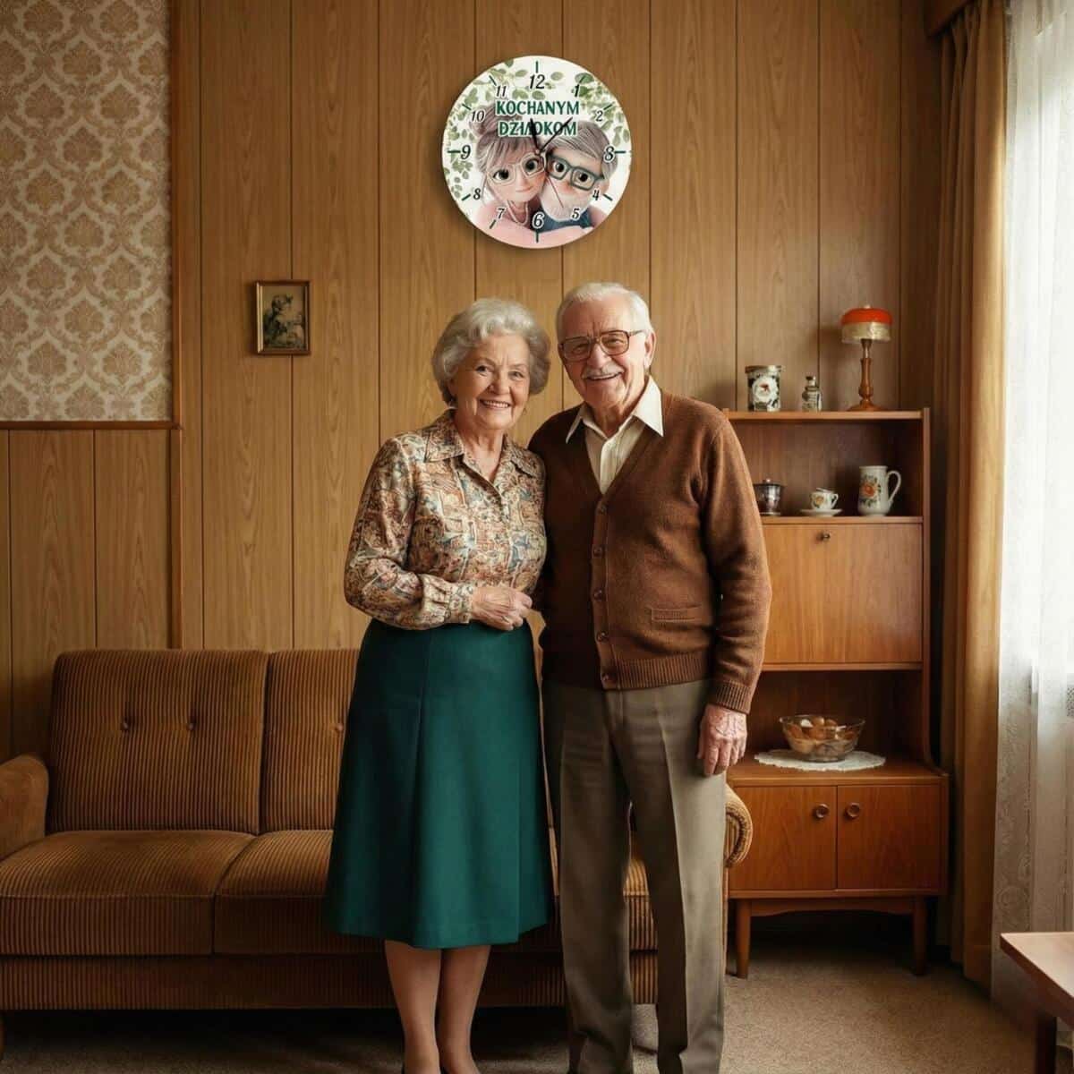 Zegar na ścianę na Dzień Babci i Dziadka | Prezent dla dziadków 82351 - zdjęcie 4