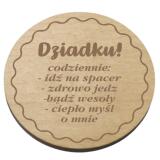 Drewniana podstawka pod herbatę prezent na Dzień Dziadka 42760 - miniaturka 1