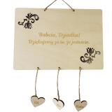 Drewniana tabliczka dla dziadków z serduszkami i imionami wnuków 26003 - miniaturka 1