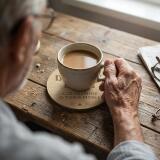 Drewniana podstawka pod szklankę, kubek prezent na Dzień Dziadka 42762 - miniaturka 2