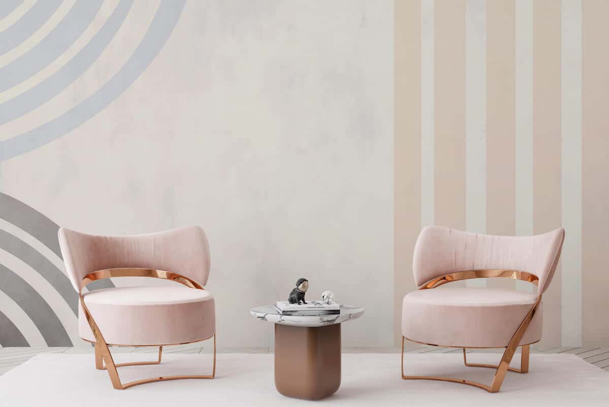 Minimalistyczna Fototapeta – pastelowe okręgi i pasy 64261 - zdjęcie 3