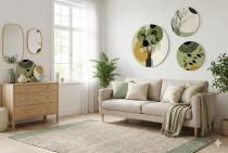 Zestaw Okrągłych Obrazów- Abstrakcja i Natura w stylu Japandi 43122 - miniaturka 5