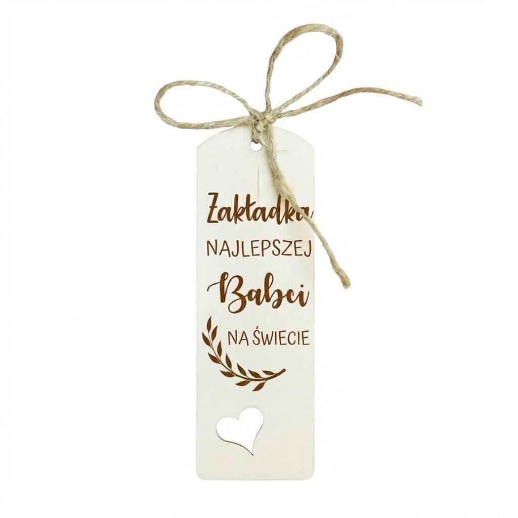 Drewniana zakładka do książki z grawerem, prezent Dzień Babci 13