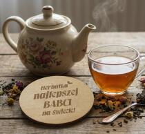 Drewniana podkładka pod kawę prezent na Dzień Babci 42756 - miniaturka 2