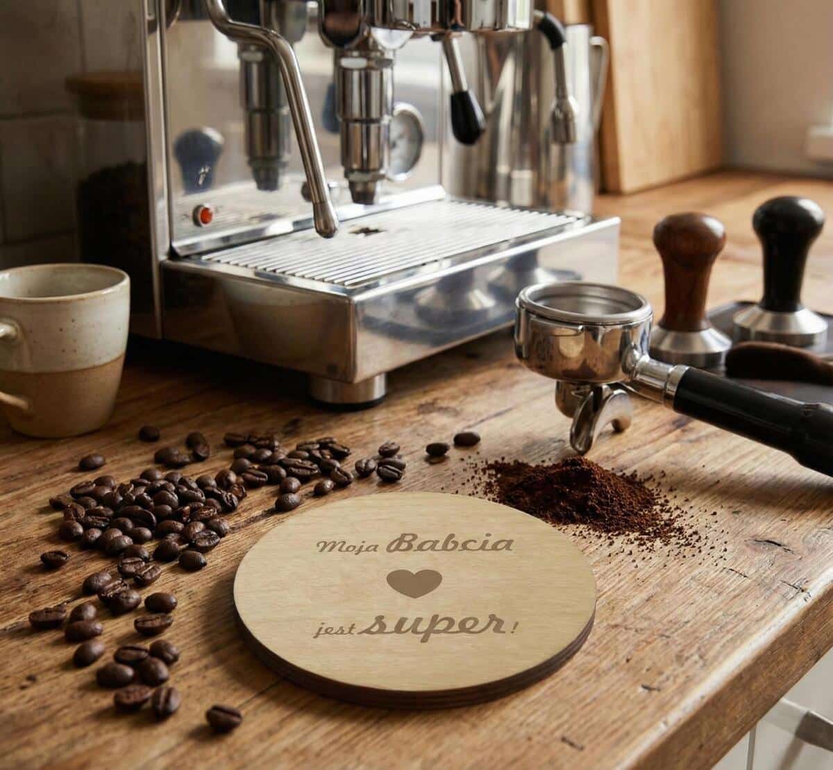 Drewniana podkładka pod kubek prezent na Dzień Babci 42746 - zdjęcie 2