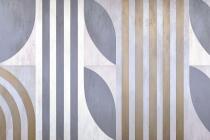 Designerska Fototapeta na ścianę- Pasy i kształty w szarościach i beżu 64262 - miniaturka 4