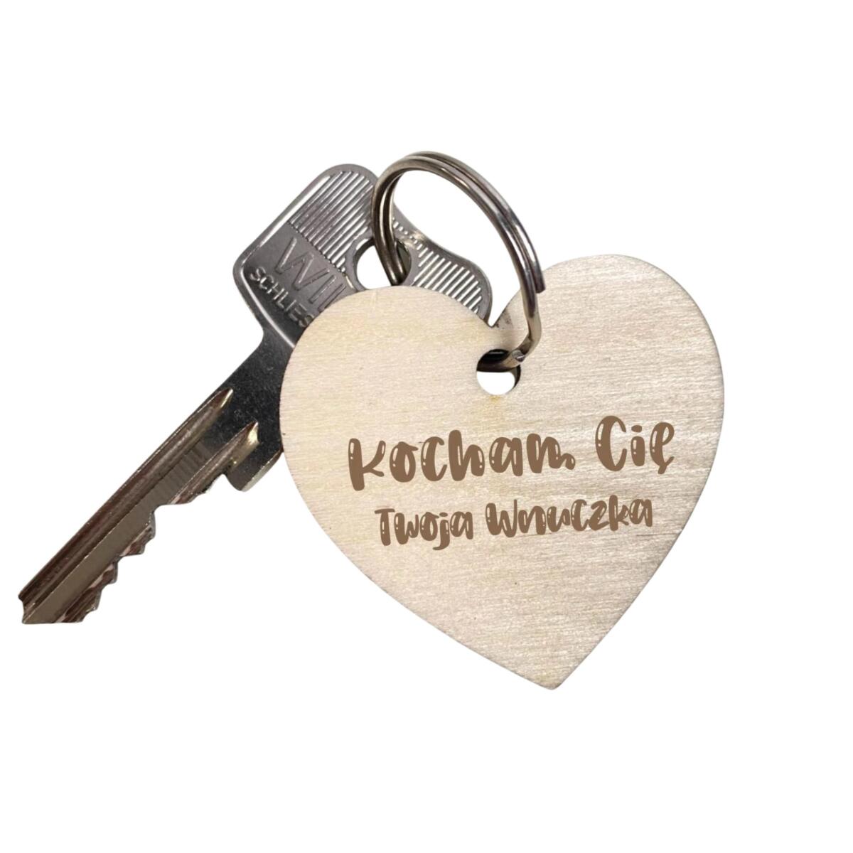 Upominek na Dzień Babci i Dzień Dziadka drewniane breloki z dedykacją 42770