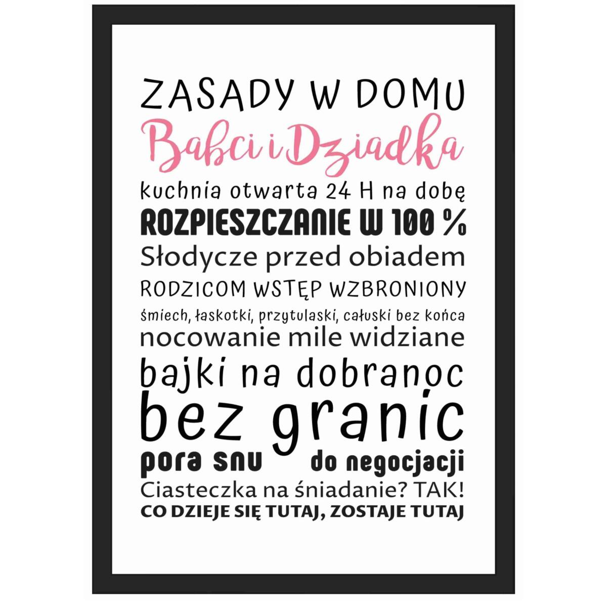 Plakat w czarnej ramce Dzień Babci i Dziadka 61246
