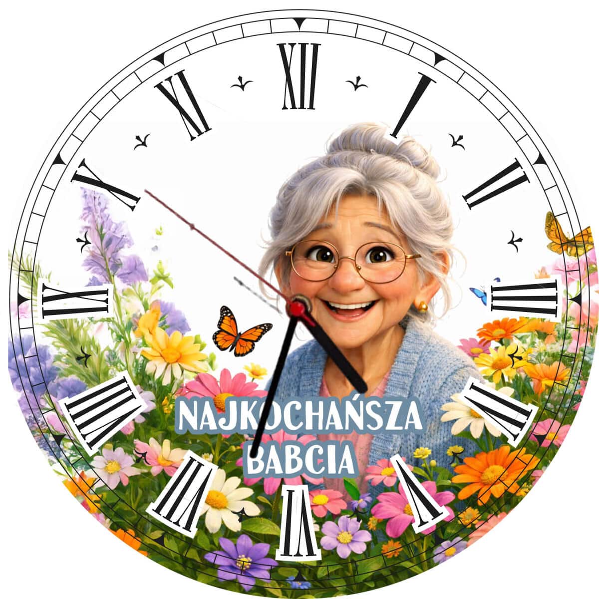 Zegar ścienny dla Babci- Najkochańsza Babcia | Prezent na Dzień Babci 82352