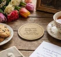 Drewniana podkładka pod kubek prezent na Dzień Dziadka 42743 - miniaturka 3