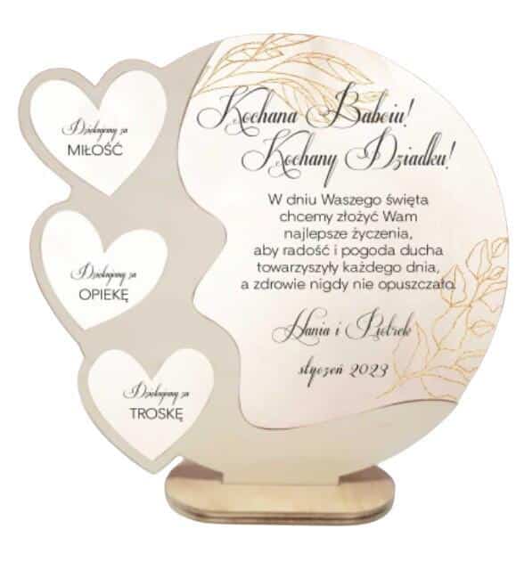 Statuetka, prezenty na Dzień Babci i Dzień Dziadka, 24642 pleksi + sklejka