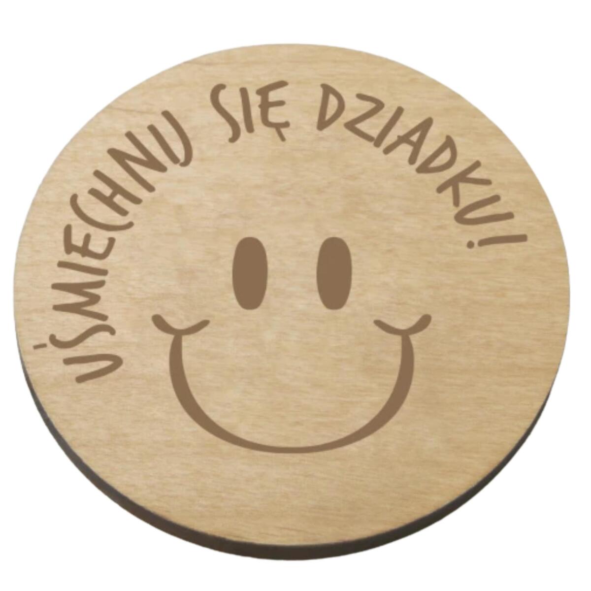 Drewniana podstawka pod szklankę, kubek prezent na Dzień Dziadka 42750 - zdjęcie 1