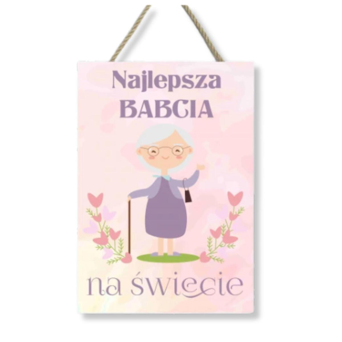 Zawieszka drewniana tabliczka ozdobna prezent na Dzień Babci 60034