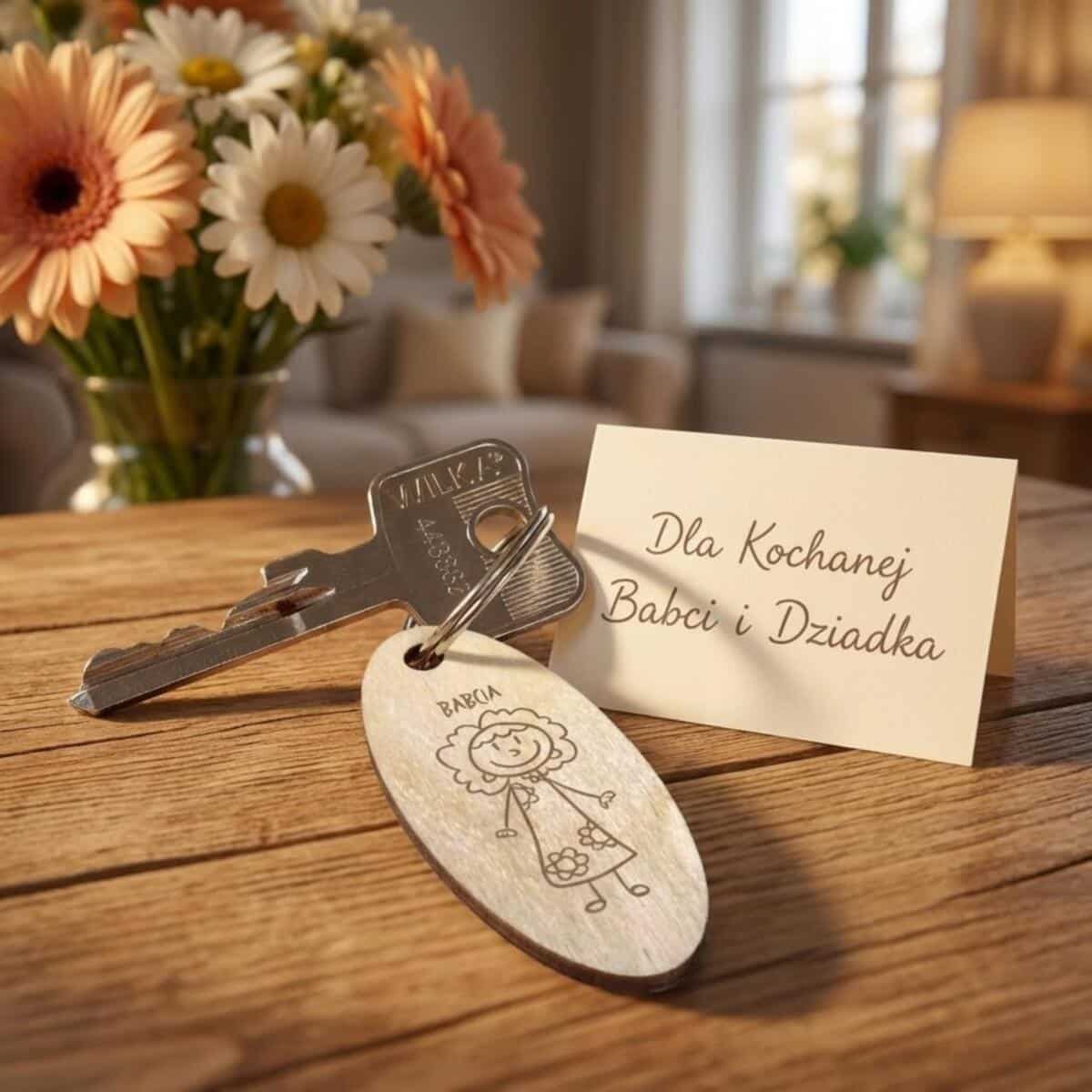 Drewniane breloki z dedykacją prezent na Dzień Babci 42781 - zdjęcie 2