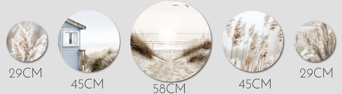 Obrazy Koła z Motywem Morza | Plaża, Trawy i Wydmy | Okrągłe obrazy boho 68246 - zdjęcie 2