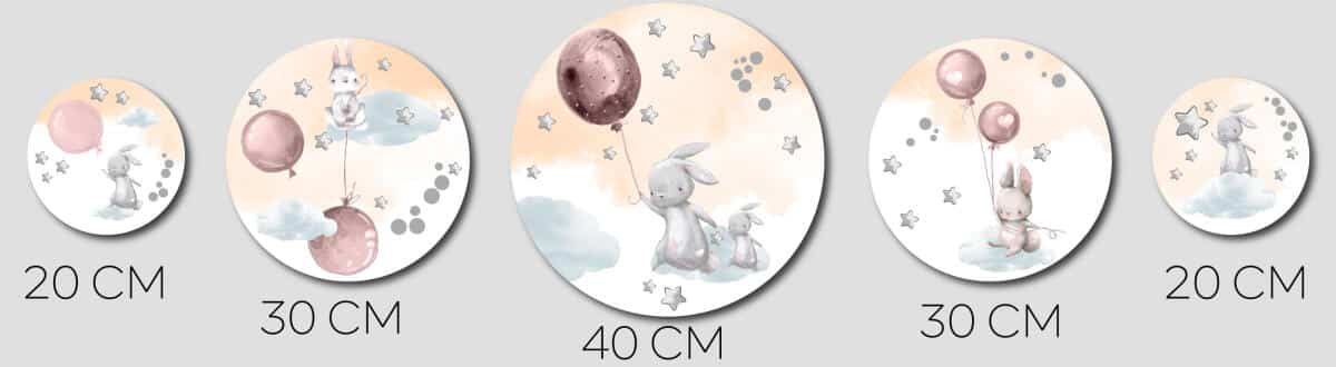 Zestaw Dziecięcych Obrazków Koła – Urocze Króliki | Komplet dekoracji ściennych boho do pokoju dziecka 42187 - zdjęcie 8