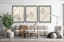 Beżowe Plakaty na ścianę- Subtelna Abstrakcja Line Art P94247 - miniaturka 2