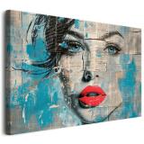 Portret kobiety w stylu street art | Nowoczesna dekoracja ścienna- styl Loftowy, Industrialny | Nowoczesny obraz na ścianę 64699 - miniaturka 1