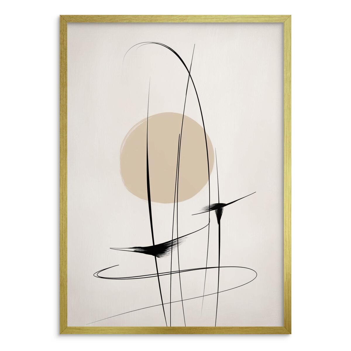 Minimalistyczny Plakat Abstrakcja- Linie i Koło | Geometryczna Dekoracja Ścienna do Salonu, Biura P94240 - zdjęcie 5