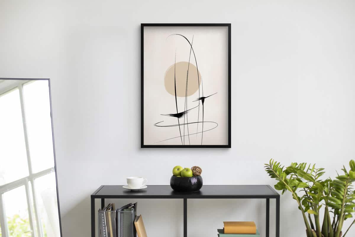 Minimalistyczny Plakat Abstrakcja- Linie i Koło | Geometryczna Dekoracja Ścienna do Salonu, Biura P94240 - zdjęcie 3