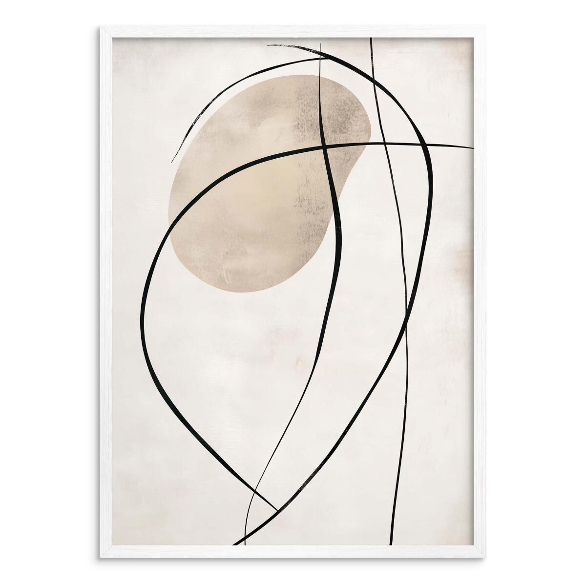 Stylowy Plakat Line Art – Organiczne Kształty i Beże | Nowoczesny Obraz na Ścianę do Biura P94244 - zdjęcie 6