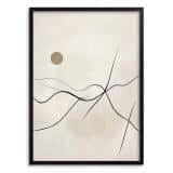 Beżowy Plakat do wnętrz Japandi- Abstrakcyjny Krajobraz Line Art P94249 - miniaturka 1