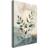 Obraz na płótnie – minimalistyczny motyw roślinny | Dekoracja w stylu boho i skandynawskim | Elegancka sztuka na ścianę 68188 - miniaturka 1