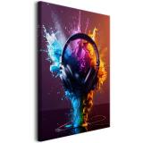 Kolorowy Obraz na Płótnie- Słuchawki i eksplozja barw | Dekoracja ścienna do pokoju młodzieżowego 68184 - miniaturka 1