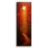 Nastrojowy Obraz w Ciepłych Kolorach – Jesienny Las, Zachód Słońca, Czerwone Liście 94238 - miniaturka 2