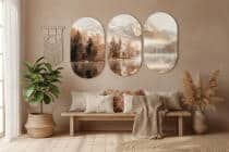 Krajobraz Górski-  Tryptyk Góry, Jezioro, Las | Eleganckie Obrazy Natura w Stylu Skandynawskim 82371 - miniaturka 5