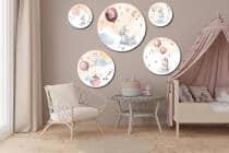 Zestaw Dziecięcych Obrazków Koła – Urocze Króliki | Komplet dekoracji ściennych boho do pokoju dziecka 42187 - miniaturka 4