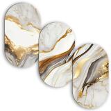 Eleganckie Obrazy- Marmur i Złoto | Tryptyk na ścianę- Elipsy w stylu Glamour 82376 - miniaturka 1