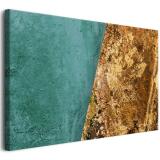Obraz na płótnie – Zielono-Złota Abstrakcja | Nowoczesna dekoracja ścienna do salonu, biura i wnętrz glamour 68201 - miniaturka 1