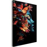 Oryginalny obraz na ścianę- Kobieta i motyle | Modny kontrastowy styl | Dekoracja na płótnie 81579 - miniaturka 1
